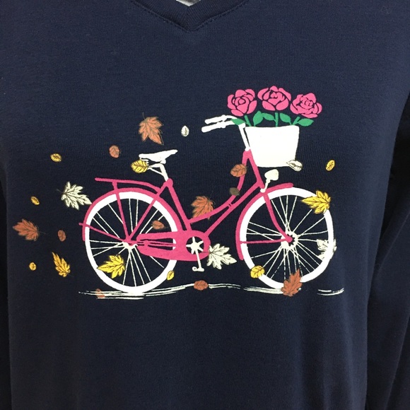 NWT.  Kim Rogers Navy Blouse Size M - Picture 6 of 7